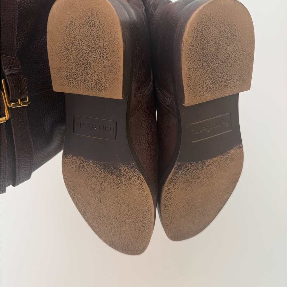 Like New! Franco Sarto Brown Leather Knee-High Boots wide calf - Picture 9 of 9